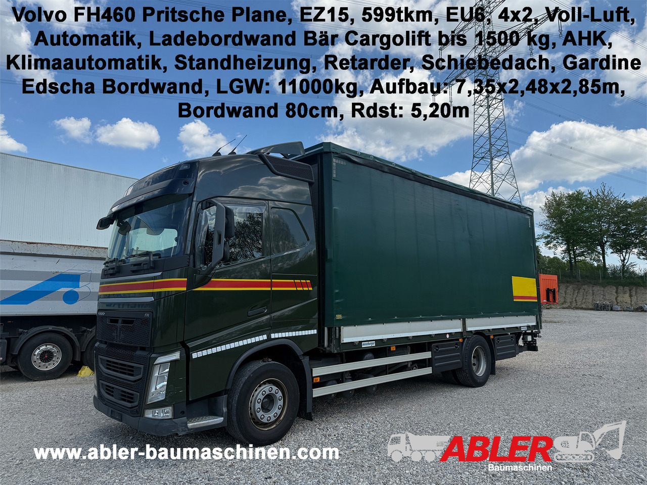 Volvo FH460 Pritsche Plane LBW Klima Retarder - Camion à rideaux coulissants: photos 1 Volvo FH460 Pritsche Plane LBW Klima Retarder - Camion à rideaux coulissants: photos 1