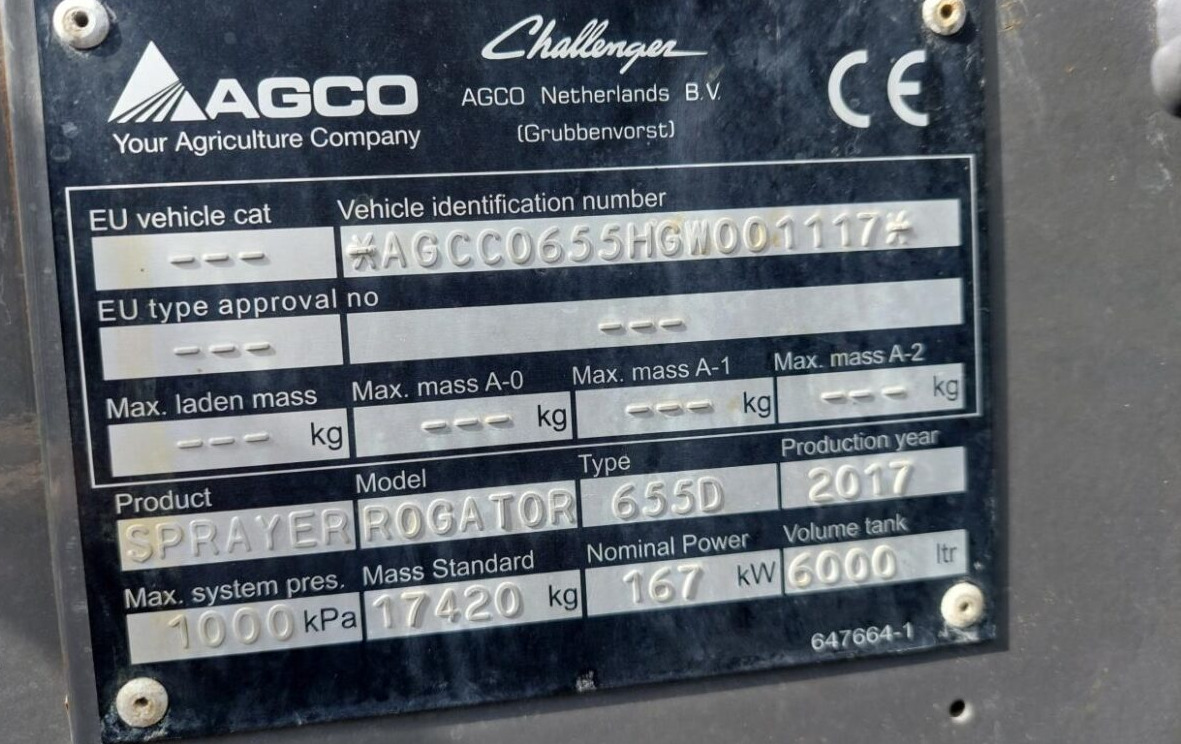 Pulvé automoteur Challenger Rogator 655 B med GPS: photos 15