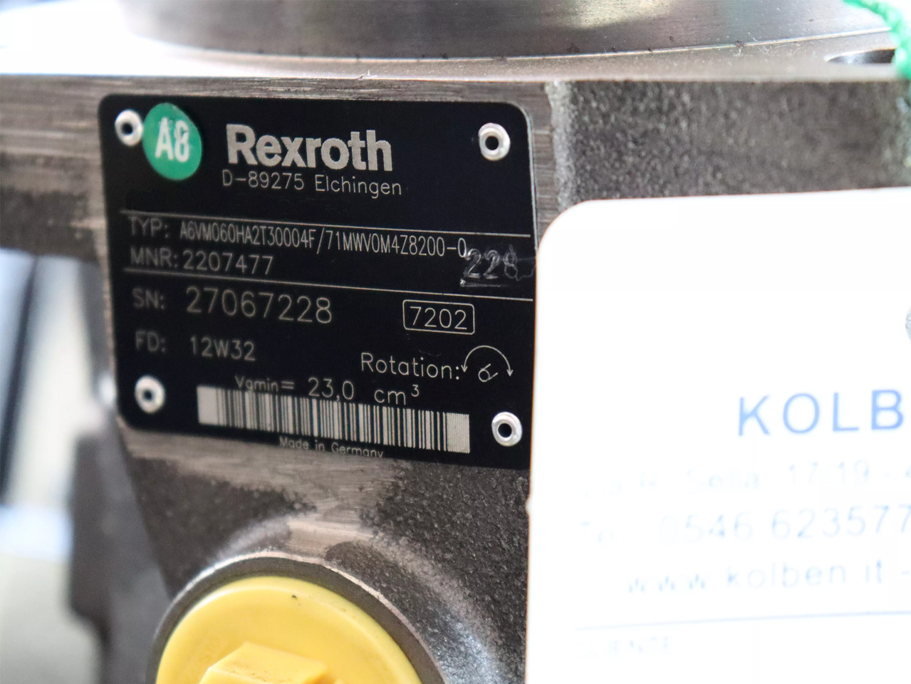 REXROTH A6VM060HA2T30004F/71MWV0M4Z8200-0 - Moteur hydraulique pour Engins de chantier: photos 4 REXROTH A6VM060HA2T30004F/71MWV0M4Z8200-0 - Moteur hydraulique pour Engins de chantier: photos 4