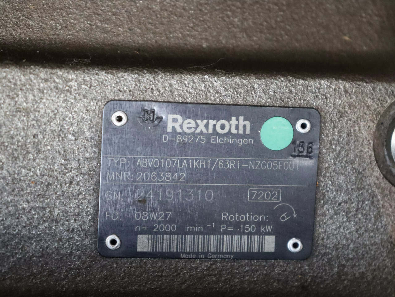 REXROTH A8VO107LA1KH1/63R1-NZG05F001 - Pompe hydraulique pour Matériel de manutention: photos 5 REXROTH A8VO107LA1KH1/63R1-NZG05F001 - Pompe hydraulique pour Matériel de manutention: photos 5