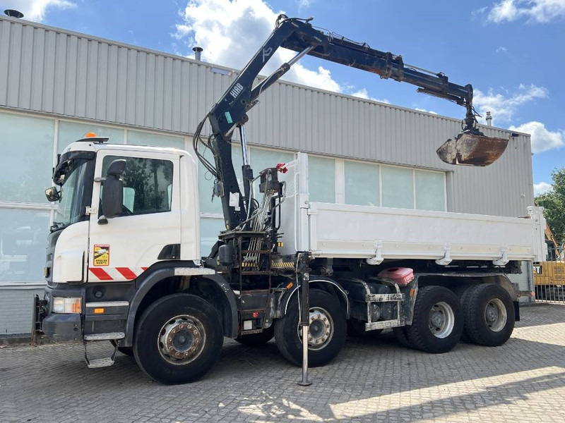 Camion benne, Camion grue Scania P 400 8X4 KIPPER 2010 + HIAB Crane EURO 5: photos 7