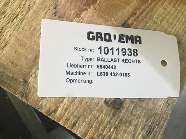 Contrepoids pour Machine agricole Liebherr Counterweight Right: photos 8
