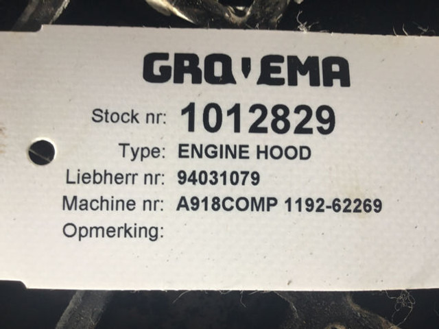 Liebherr Engine Hood - Capot: photos 4 Liebherr Engine Hood - Capot: photos 4