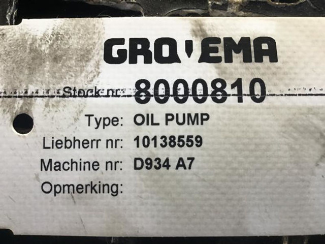 Liebherr Oil Pump - Pompe à huile: photos 4 Liebherr Oil Pump - Pompe à huile: photos 4