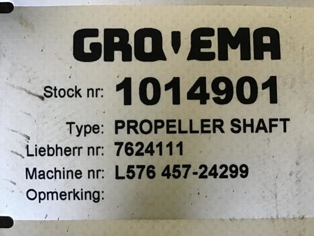 Liebherr Propellor Shaft - Demi arbre: photos 3 Liebherr Propellor Shaft - Demi arbre: photos 3