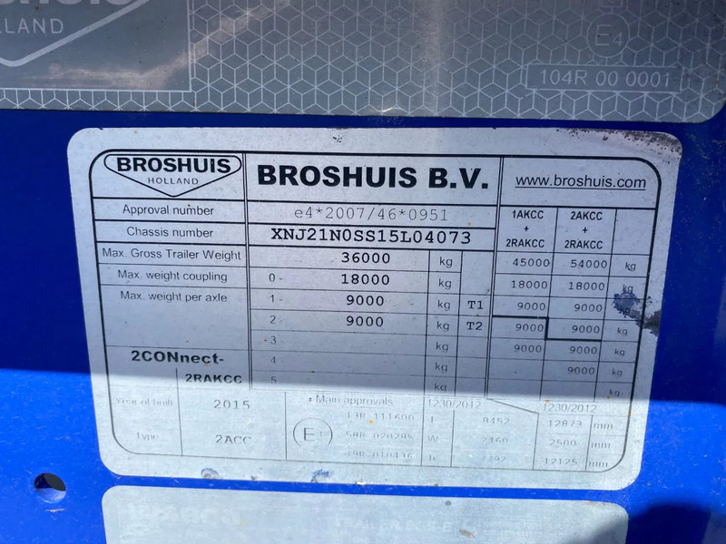 Semi-remorque porte-conteneur/ Caisse mobile Broshuis 2Connect 2AKCC / 4 Axles / 3x Steering Axle / 2x Lift Axle: photos 9
