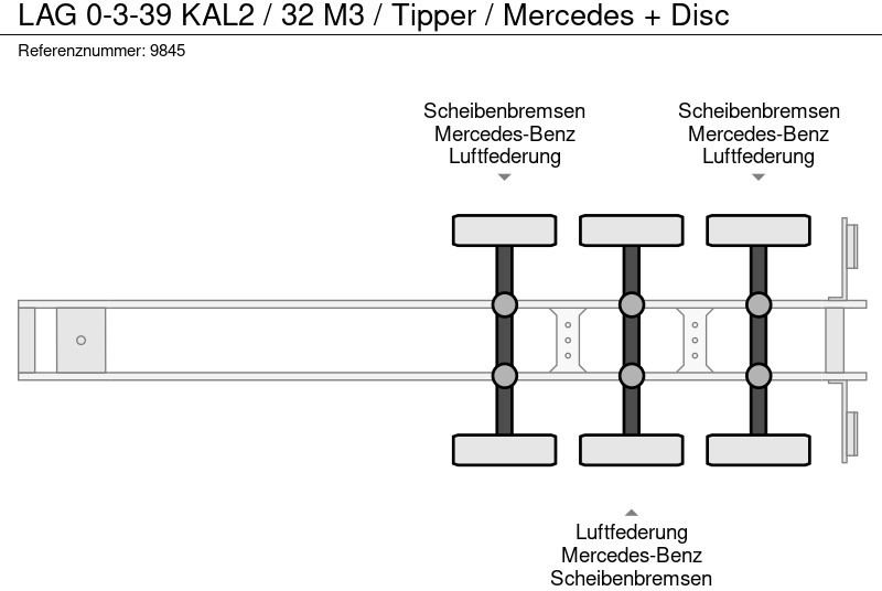 Semi-remorque benne LAG 0-3-39 KAL2 / 32 M3 / Tipper / Mercedes + Disc: photos 9