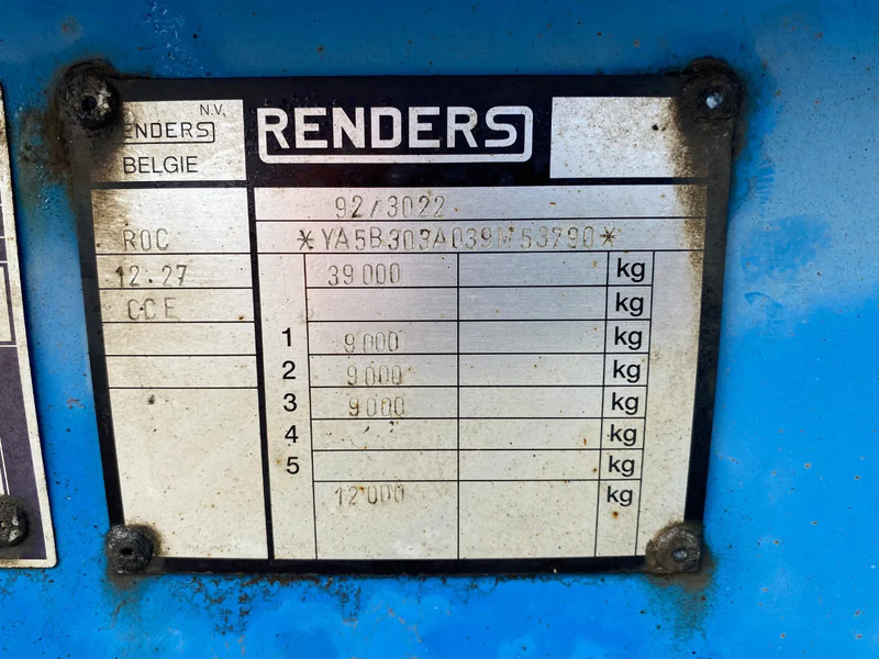 Semi-remorque porte-conteneur/ Caisse mobile Renders Container chassis / Mercedes + Disc / 1x Lift Axle / 1x Extendable: photos 9 Semi-remorque porte-conteneur/ Caisse mobile Renders Container chassis / Mercedes + Disc / 1x Lift Axle / 1x Extendable: photos 9