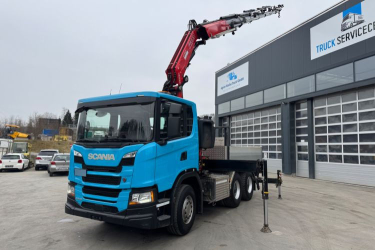 Scania G540 6x4 Fassi 395-7 SZM&Pritsche - Camion grue, Camion plateau: photos 2 Scania G540 6x4 Fassi 395-7 SZM&Pritsche - Camion grue, Camion plateau: photos 2