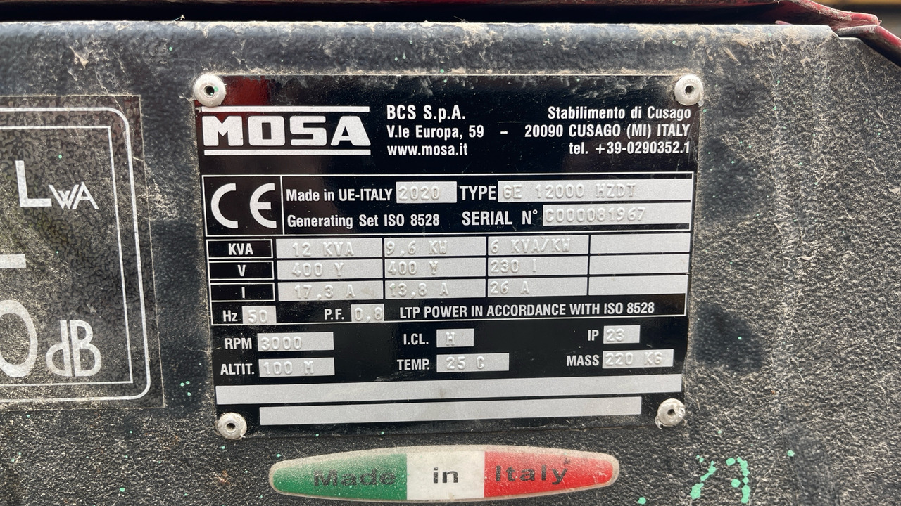 MOSA GE 12000 HZDT 12KVA DIESEL GENERATOR - Matériel de chantier: photos 5 MOSA GE 12000 HZDT 12KVA DIESEL GENERATOR - Matériel de chantier: photos 5