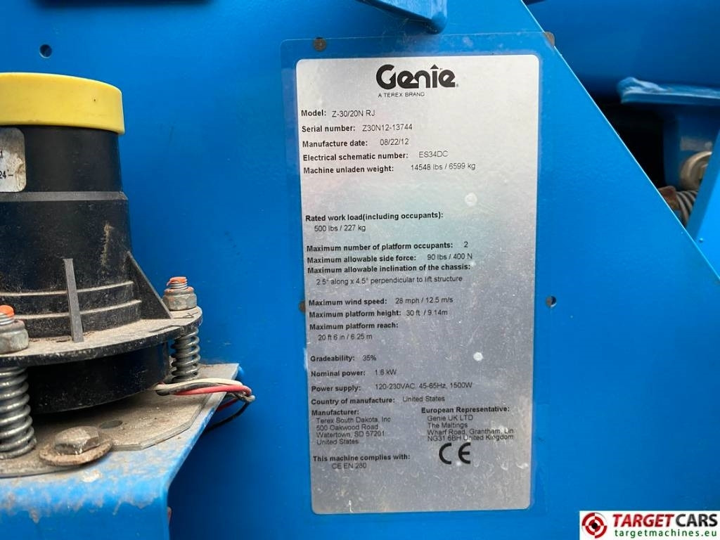 Genie Z-30/20N RJ Articulated Electric Boom Lift 1110cm  en crédit-bail Genie Z-30/20N RJ Articulated Electric Boom Lift 1110cm: photos 10