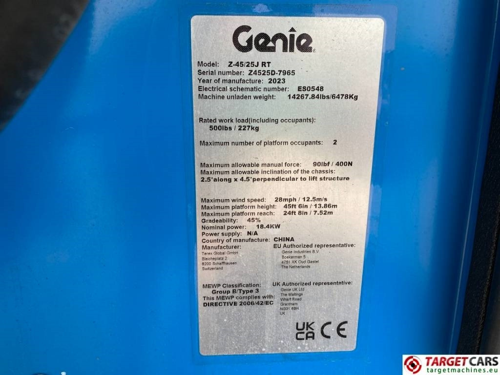 Genie Z-45/25J RT Diesel 4x4 Articulated Boom Lift 16M  en crédit-bail Genie Z-45/25J RT Diesel 4x4 Articulated Boom Lift 16M: photos 10