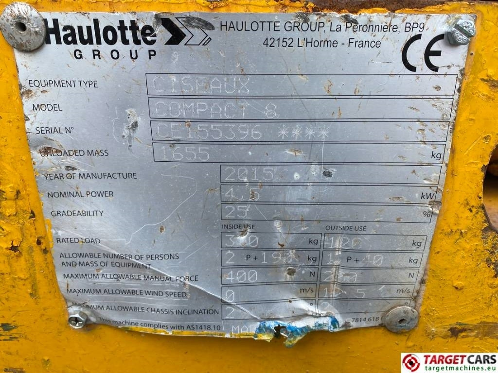 Nacelle ciseaux Haulotte Compact 8 Electric Scissor Work Lift 818cm: photos 10