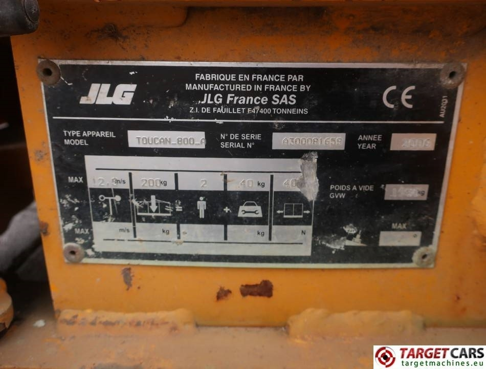 JLG Toucan 800A Electric Vertical Mast Work Lift 800cm  en crédit-bail JLG Toucan 800A Electric Vertical Mast Work Lift 800cm: photos 10