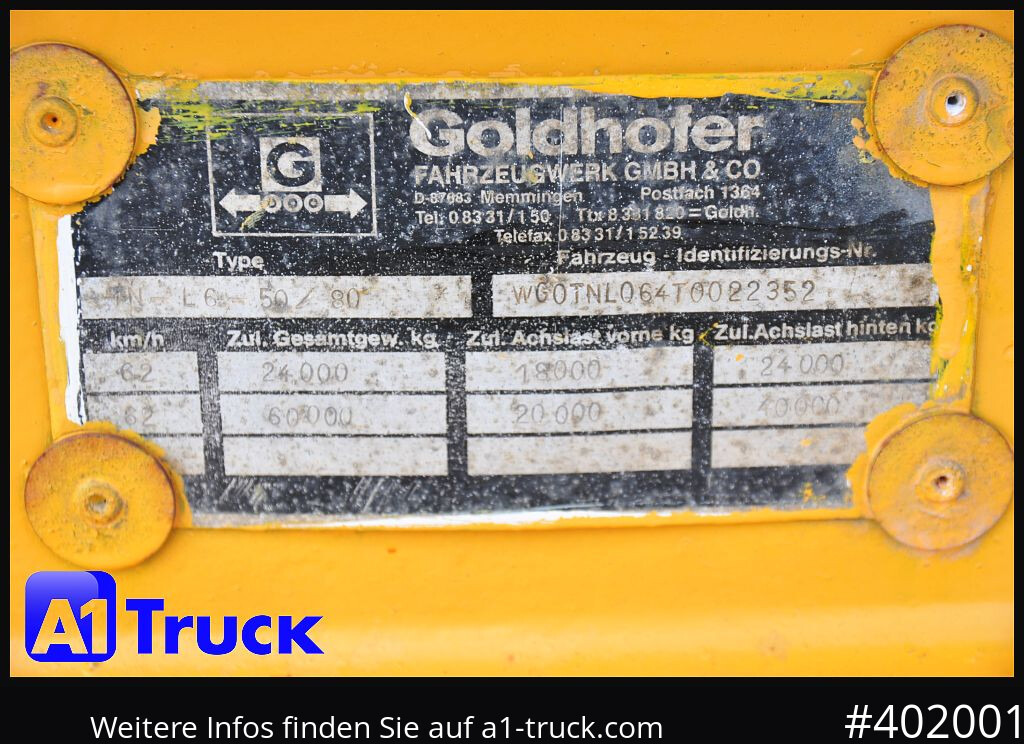 GOLDHOFER 6achs Plattform, Ballast, 60to., Schwerlast, - Remorque plateau: photos 4 GOLDHOFER 6achs Plattform, Ballast, 60to., Schwerlast, - Remorque plateau: photos 4