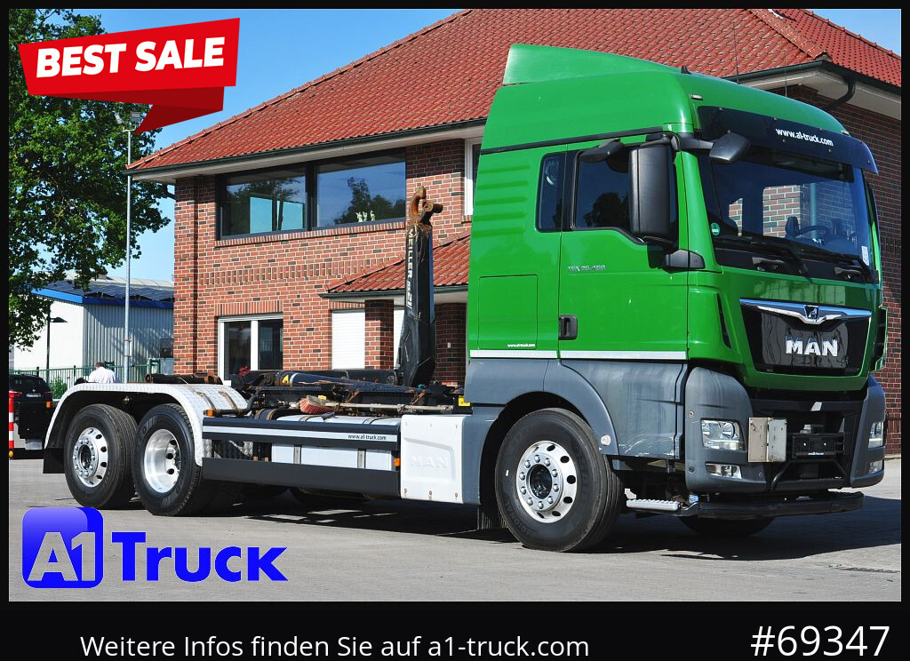 MAN TGX 26.460 XLX BL 6x2,  Meiller, Funk - Camion ampliroll: photos 1 MAN TGX 26.460 XLX BL 6x2,  Meiller, Funk - Camion ampliroll: photos 1