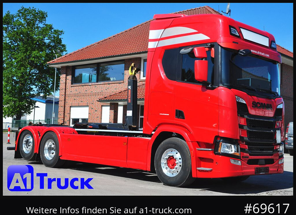 SCANIA R500, Abrollkipper, HIAB, Lift-Lenkachse, - Camion ampliroll: photos 1 SCANIA R500, Abrollkipper, HIAB, Lift-Lenkachse, - Camion ampliroll: photos 1