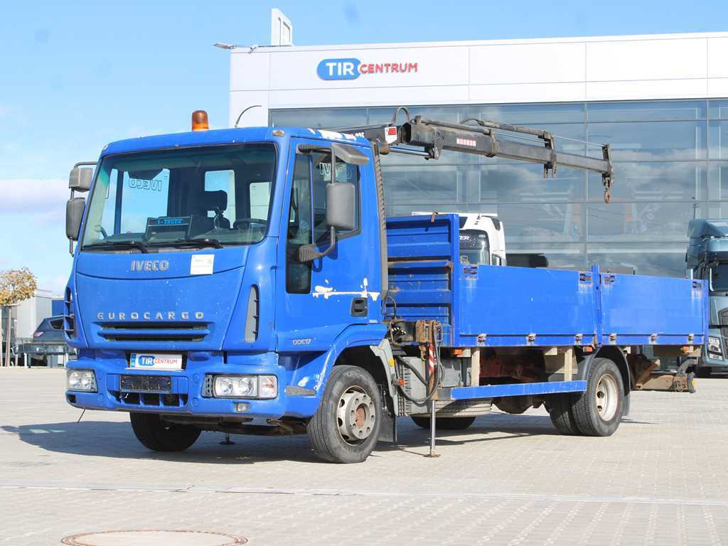 Iveco EUROCARGO 100E17, EURO 3, HYDRAULIC ARM HIAB 035-2 - Camion plateau, Camion grue: photos 1 Iveco EUROCARGO 100E17, EURO 3, HYDRAULIC ARM HIAB 035-2 - Camion plateau, Camion grue: photos 1