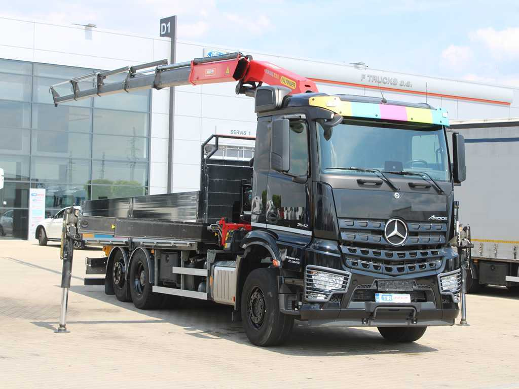 Mercedes-Benz Arocs 2542, 6X2, EURO 6, SIDE PANEL, NAVIGATION, CAMERA, PALFINGER PK 24.001 SLD5 - Camion plateau, Camion grue: photos 3 Mercedes-Benz Arocs 2542, 6X2, EURO 6, SIDE PANEL, NAVIGATION, CAMERA, PALFINGER PK 24.001 SLD5 - Camion plateau, Camion grue: photos 3