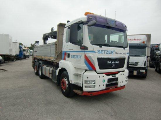 MAN TGS 26.400 3-Seitenkipper, 6x2-2 Lenkachse HIAB 144ES -3DUO - Camion benne, Camion grue: photos 3 MAN TGS 26.400 3-Seitenkipper, 6x2-2 Lenkachse HIAB 144ES -3DUO - Camion benne, Camion grue: photos 3
