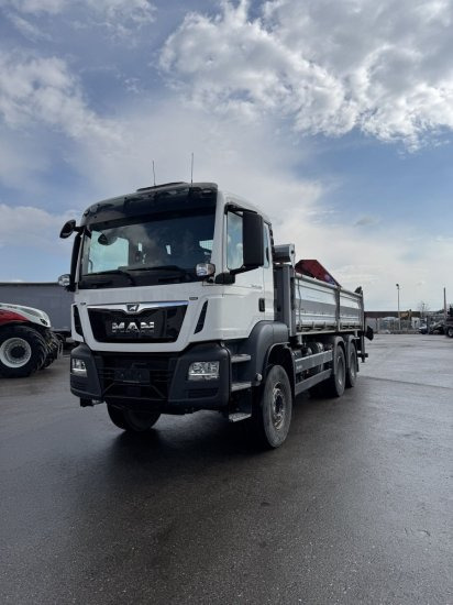 MAN TGS 26.430 6x4 3-Seitenkipper, HMF 2020K-RC Heckkran abnehmbar, - Camion benne, Camion grue: photos 1 MAN TGS 26.430 6x4 3-Seitenkipper, HMF 2020K-RC Heckkran abnehmbar, - Camion benne, Camion grue: photos 1