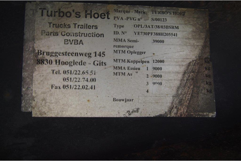 Semi-remorque frigorifique TURBO'S HOET Fridge semi-trailer*: photos 13