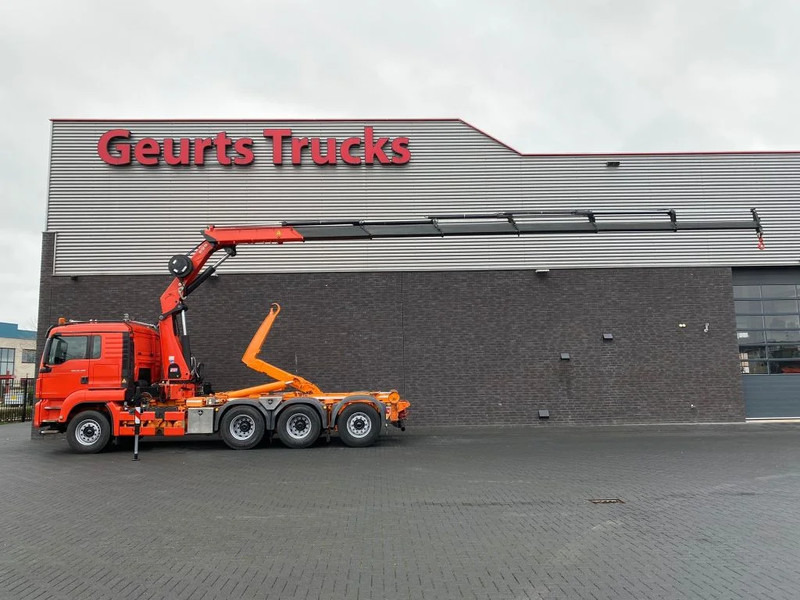MAN TGS 35.480 8X4 TRIDEM + 20 TON HAAKARM + HMF 3220-K6 KRAAN/KRAN/CRANE/GRUA - Camion ampliroll, Camion grue: photos 1 MAN TGS 35.480 8X4 TRIDEM + 20 TON HAAKARM + HMF 3220-K6 KRAAN/KRAN/CRANE/GRUA - Camion ampliroll, Camion grue: photos 1