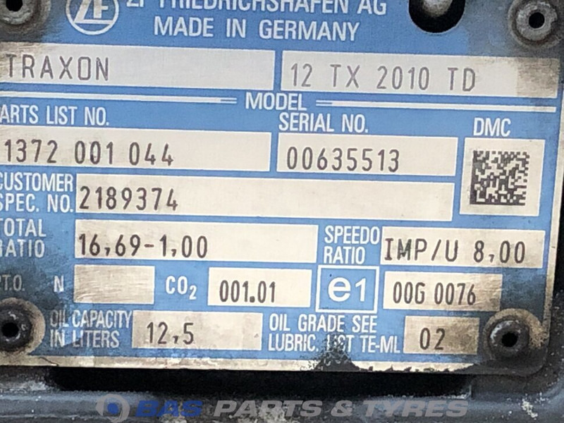 DAF CF Euro 6 DAF 12TX2010 TD TraXon Versnellingsbak 2185317 - Boîte de vitesse pour Camion: photos 5 DAF CF Euro 6 DAF 12TX2010 TD TraXon Versnellingsbak 2185317 - Boîte de vitesse pour Camion: photos 5