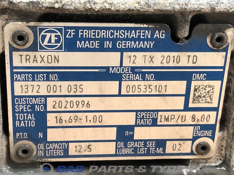 DAF CF Euro 6 DAF 12TX2010 TD TraXon Versnellingsbak 2185317 - Boîte de vitesse pour Camion: photos 5 DAF CF Euro 6 DAF 12TX2010 TD TraXon Versnellingsbak 2185317 - Boîte de vitesse pour Camion: photos 5