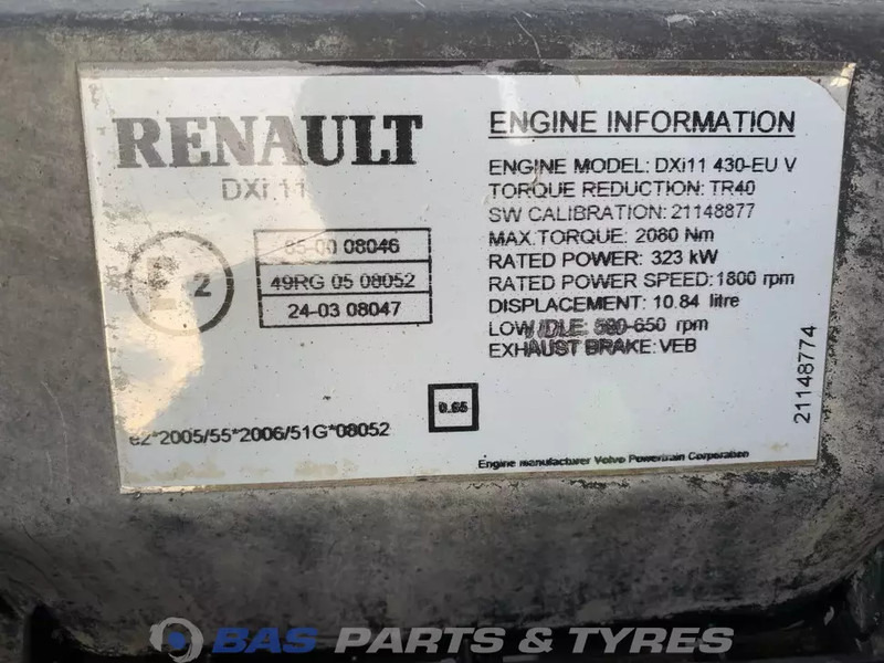 Renault Premium Euro 4-5 Motor Renault DXi11 430 7422083486 - Moteur pour Camion: photos 5 Renault Premium Euro 4-5 Motor Renault DXi11 430 7422083486 - Moteur pour Camion: photos 5