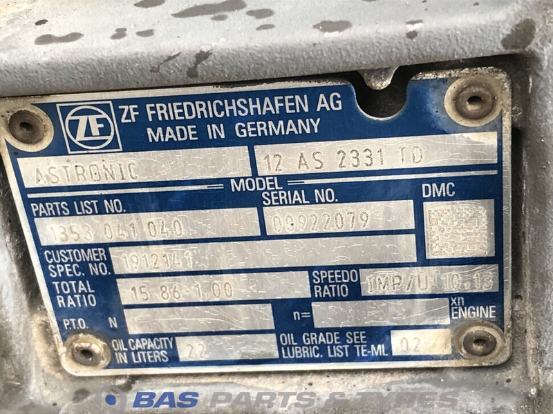 ZF XF106 DAF 12AS2331 TD AS Tronic Versnellingsbak 1912141R - Boîte de vitesse pour Camion: photos 5 ZF XF106 DAF 12AS2331 TD AS Tronic Versnellingsbak 1912141R - Boîte de vitesse pour Camion: photos 5