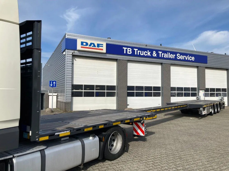 Kässbohrer SPA M3 / 1N - 18 / 27 Heavy Duty uitschuifbare vlakke mega trailer met liftas, rongen en oprijplaten - Semi-remorque plateau: photos 4 Kässbohrer SPA M3 / 1N - 18 / 27 Heavy Duty uitschuifbare vlakke mega trailer met liftas, rongen en oprijplaten - Semi-remorque plateau: photos 4