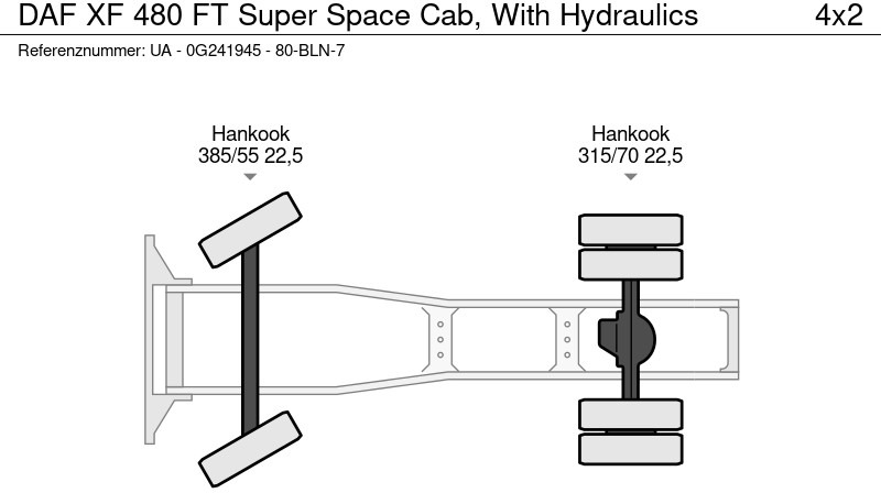 Tracteur routier DAF XF 480 FT Super Space Cab, With Hydraulics: photos 20 Tracteur routier DAF XF 480 FT Super Space Cab, With Hydraulics: photos 20