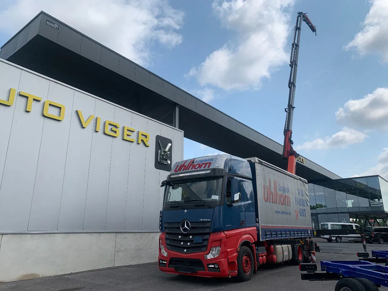 Mercedes-Benz Actros 2548 6X2 + Aanhanger*Palfinger crane*Cruise control*Airco* - Camion à rideaux coulissants, Camion grue: photos 1 Mercedes-Benz Actros 2548 6X2 + Aanhanger*Palfinger crane*Cruise control*Airco* - Camion à rideaux coulissants, Camion grue: photos 1