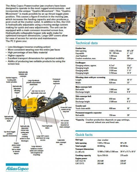 Concasseur à mâchoires Atlas-Copco PC 2 / PowerCrusher: photos 8 Concasseur à mâchoires Atlas-Copco PC 2 / PowerCrusher: photos 8
