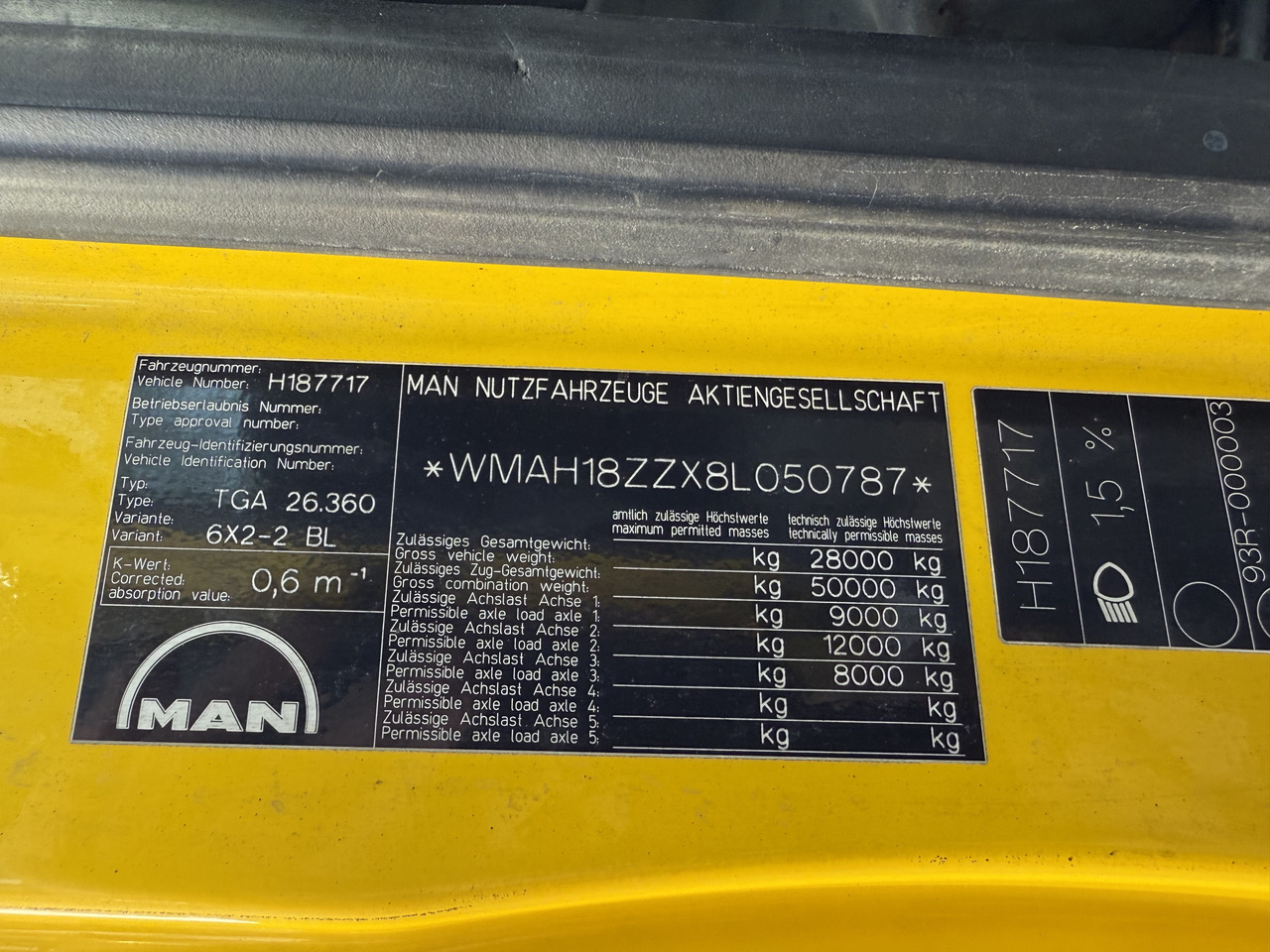 MAN TGA 26.360 6X2 Kipper Kran Palfinger 15500 - Camion benne, Camion grue: photos 5 MAN TGA 26.360 6X2 Kipper Kran Palfinger 15500 - Camion benne, Camion grue: photos 5