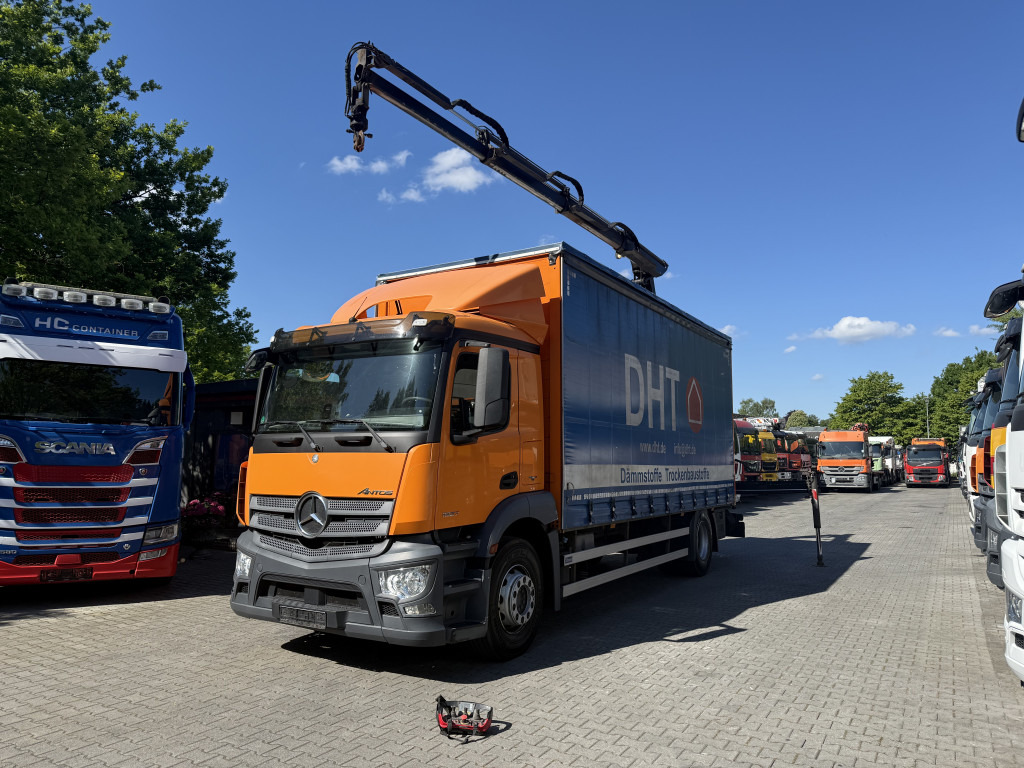Mercedes-Benz Actros 1827 Kran Palfinger PK 9002 - Camion grue, Camion à rideaux coulissants: photos 1 Mercedes-Benz Actros 1827 Kran Palfinger PK 9002 - Camion grue, Camion à rideaux coulissants: photos 1