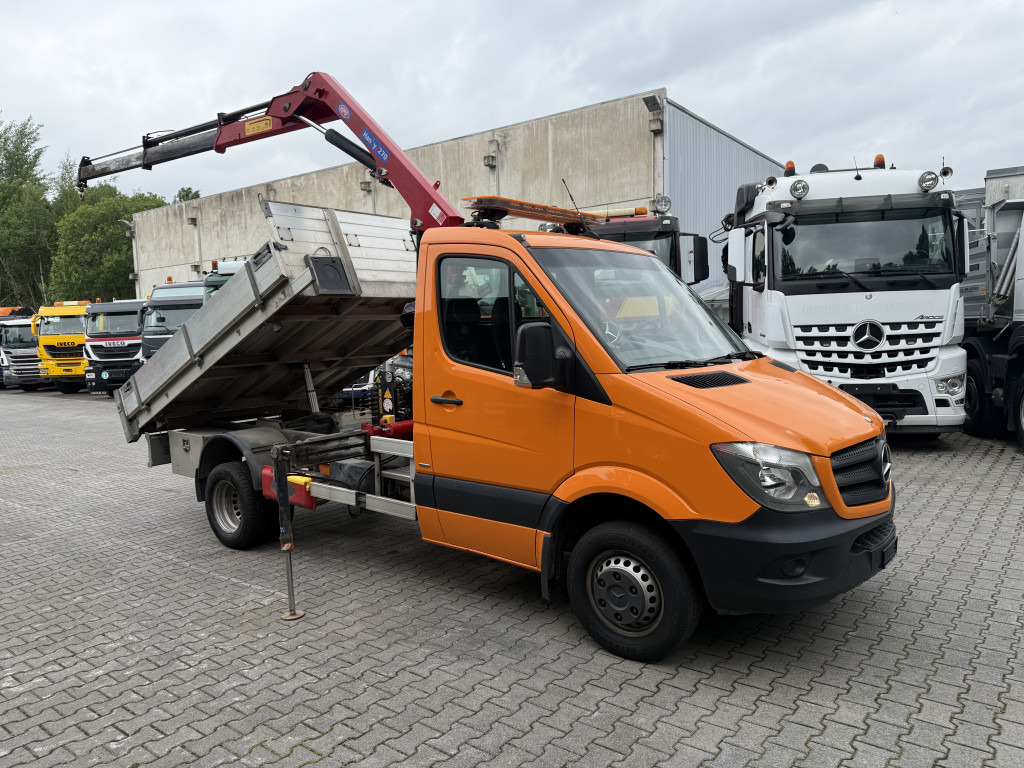 Utilitaire benne Mercedes-Benz Sprinter 516 Kipper mit Kran HMF 270: photos 9