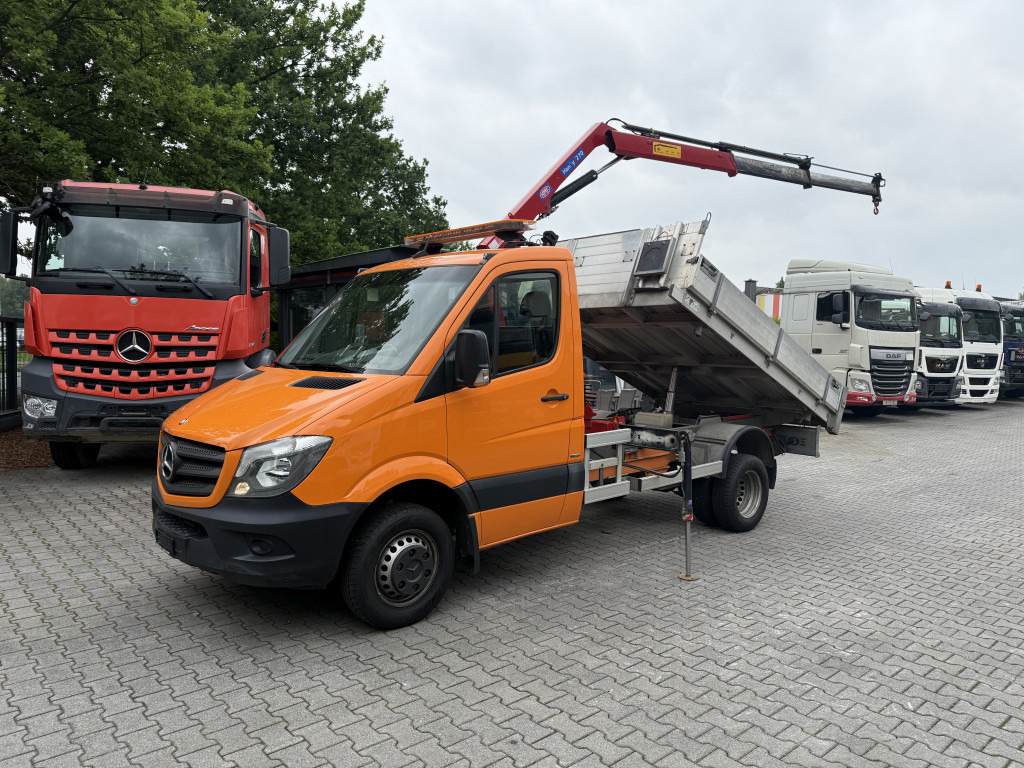 Utilitaire benne Mercedes-Benz Sprinter 516 Kipper mit Kran HMF 270: photos 8