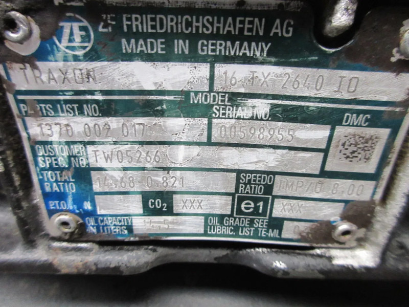 DAF 16 TX 2640 IO // RATIO 14,68-0,821 1370002017//TW 05266 DAF TATRA 2020 - Boîte de vitesse pour Camion: photos 5 DAF 16 TX 2640 IO // RATIO 14,68-0,821 1370002017//TW 05266 DAF TATRA 2020 - Boîte de vitesse pour Camion: photos 5