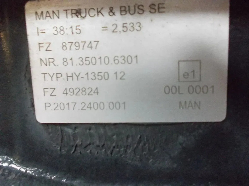 MAN 81.35003-7671/81.35010-6301RATIO 1=2,533 HY1350.MAN TGX TGS MODEL 2022 - Essieu arrière pour Camion: photos 5 MAN 81.35003-7671/81.35010-6301RATIO 1=2,533 HY1350.MAN TGX TGS MODEL 2022 - Essieu arrière pour Camion: photos 5