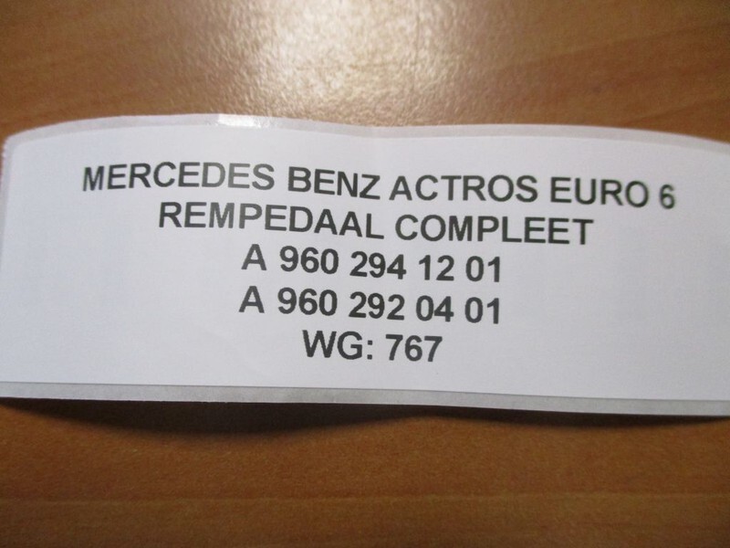 Mercedes-Benz A 960 294 12 01/A 960 292 04 01 REMPEDAAL COMPLEET EURO 6 - Pédale pour Camion: photos 3 Mercedes-Benz A 960 294 12 01/A 960 292 04 01 REMPEDAAL COMPLEET EURO 6 - Pédale pour Camion: photos 3