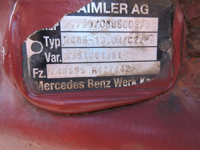 Mercedes-Benz R485-13,OA/C22,5 RATIO 2,733/748595/A 385 584 70 24/A 000 350 04 00 MERCEDES MP4 EURO 6 - Essieu arrière pour Camion: photos 5 Mercedes-Benz R485-13,OA/C22,5 RATIO 2,733/748595/A 385 584 70 24/A 000 350 04 00 MERCEDES MP4 EURO 6 - Essieu arrière pour Camion: photos 5