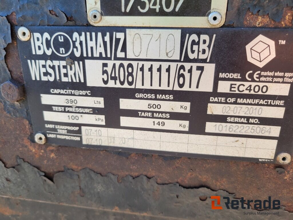 Bränsletank Dieseltank Western EC400 med pump - Matériel de chantier: photos 5 Bränsletank Dieseltank Western EC400 med pump - Matériel de chantier: photos 5