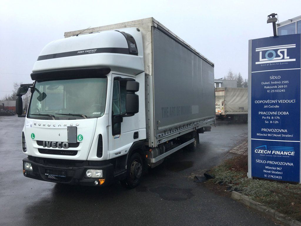 Iveco 75-190 Eurocargo 18 Pal. Dhollandia 1000 kg - Utilitaire rideaux coulissants (PLSC): photos 1 Iveco 75-190 Eurocargo 18 Pal. Dhollandia 1000 kg - Utilitaire rideaux coulissants (PLSC): photos 1