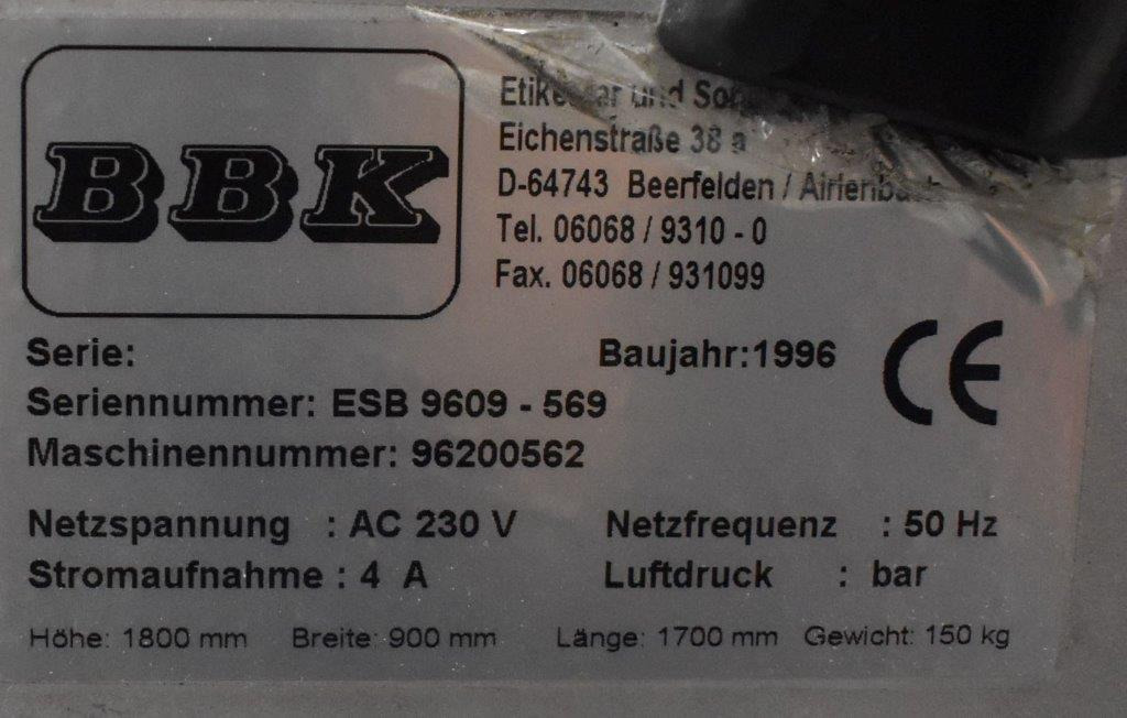 Labeler - Labeler BBK ESB - Machine d'emballage et de conditionnement: photos 5 Labeler - Labeler BBK ESB - Machine d'emballage et de conditionnement: photos 5