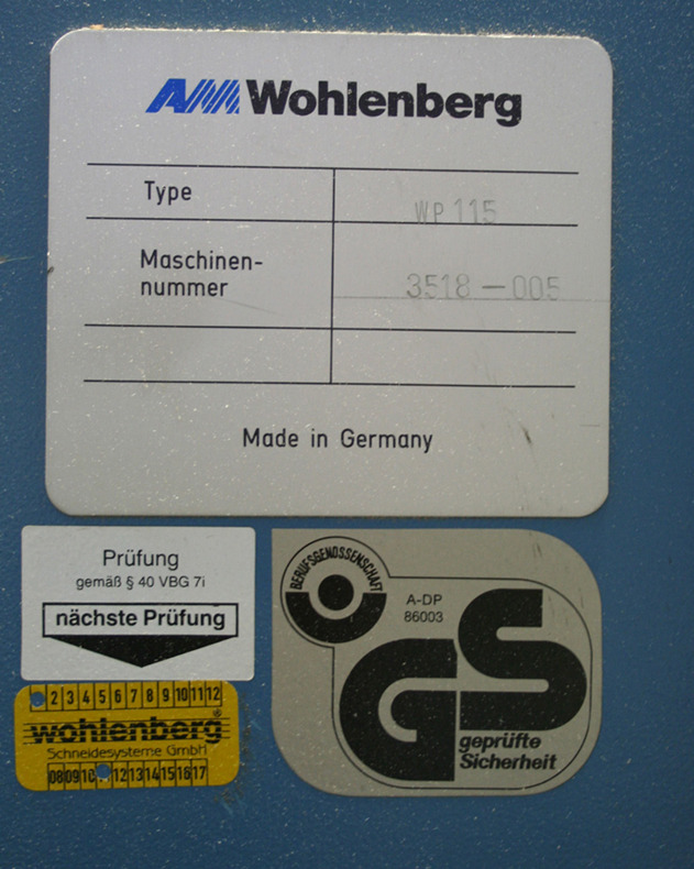 Wohlenberg 115 MCS-2 cutting machine - Massicot: photos 2 Wohlenberg 115 MCS-2 cutting machine - Massicot: photos 2