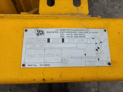 Jcb 542-70 Ag, 541-70, 536-70 Headstock quick hitch plate 400/w9046 - Pièces de rechange pour Chariot télescopique: photos 2 Jcb 542-70 Ag, 541-70, 536-70 Headstock quick hitch plate 400/w9046 - Pièces de rechange pour Chariot télescopique: photos 2