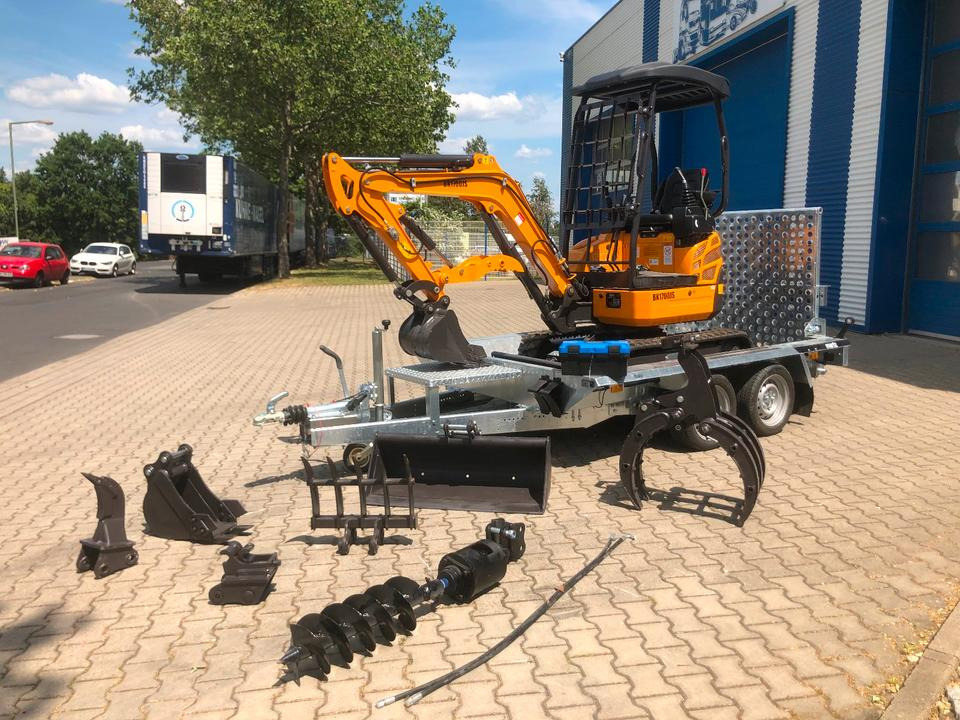 Minibagger BK1700JS + Tieflader + Zubehör *INKL.19% MWST*BERGER KRAUS*KUBOTA*JOYST*SOFORT! - Mini pelle, Remorque: photos 1 Minibagger BK1700JS + Tieflader + Zubehör *INKL.19% MWST*BERGER KRAUS*KUBOTA*JOYST*SOFORT! - Mini pelle, Remorque: photos 1