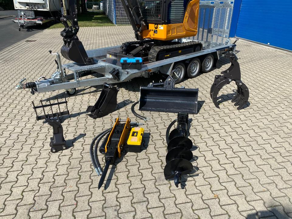 Minibagger BK2800ASR + Tieflader + Zubehör *INKL.19% MWST*BERGER KRAUS*KUBOTA*SCHWENKARM* VERSTELLFAHRWERK*KLIMA* - Mini pelle, Remorque: photos 3 Minibagger BK2800ASR + Tieflader + Zubehör *INKL.19% MWST*BERGER KRAUS*KUBOTA*SCHWENKARM* VERSTELLFAHRWERK*KLIMA* - Mini pelle, Remorque: photos 3